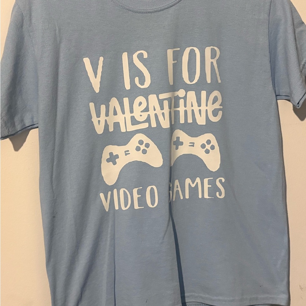 Gildan Light Blue 'V is for Valentine Video Games' Tee